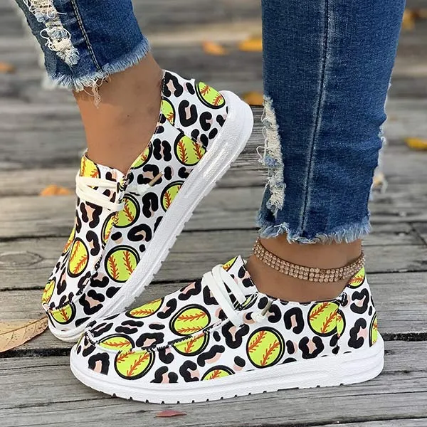 Women's Lace-Up Canvas Casual Flats 79547027C