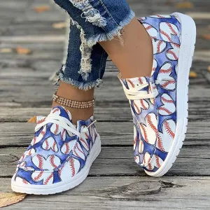 Women's Lace-Up Canvas Casual Flats 79547027C
