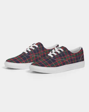 Women's Lace Up Canvas Shoes, Classic Preppy Tartan Plaid Sneakers