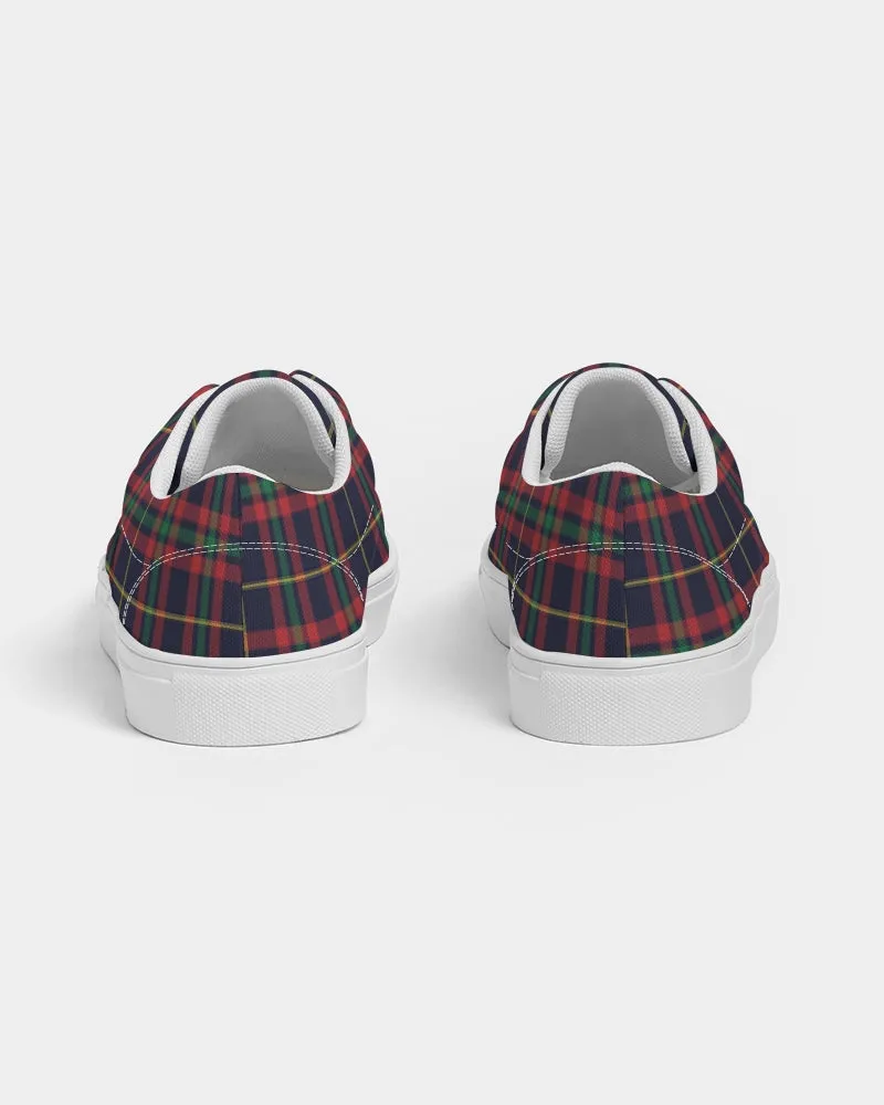 Women's Lace Up Canvas Shoes, Classic Preppy Tartan Plaid Sneakers