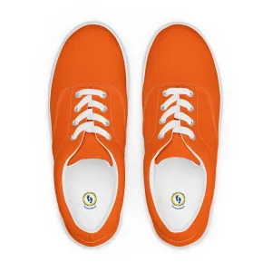 Women’s Orange lace-up canvas shoes, Women's summer shoes, Casual Canvas Shoes