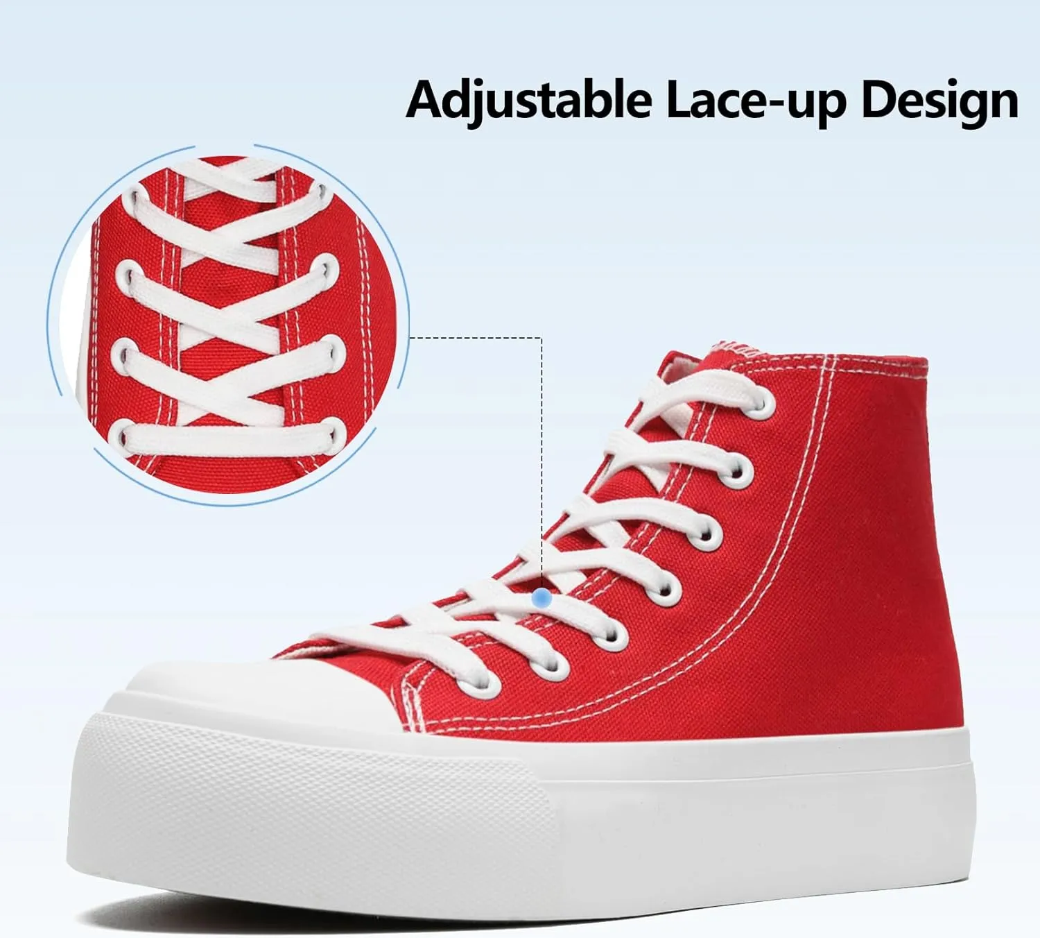 Womens Platform Canvas Sneakers Mens High Top Classic Canvas Shoes Unisex Casual Tennis Comfortable Fashion Sneakers Lace-Up