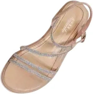 Womens Rhinestone Sandals Dressy Summer Strappy Sandals Comfortable Ankle Strap Flats Bohemian Flat Beach Shoes 2025