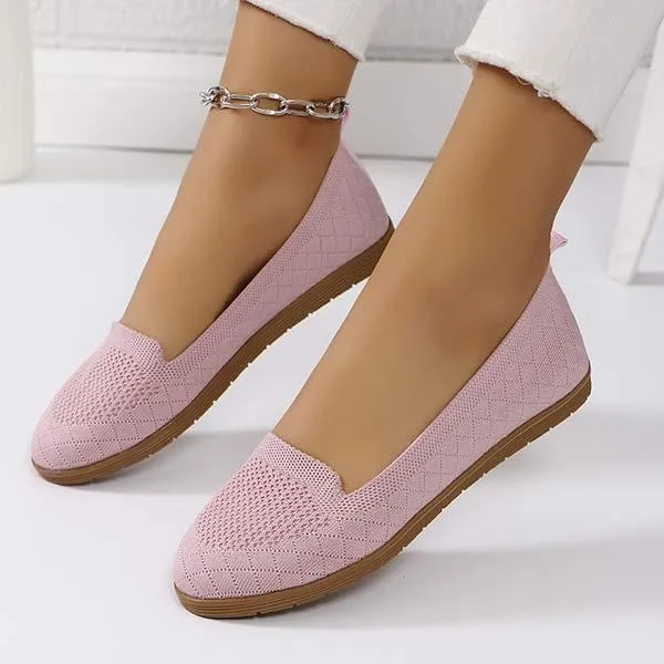 Women's Round Toe Flat Flyknit Shoes 31791779C