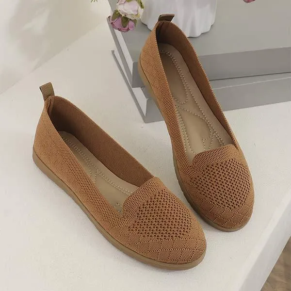 Women's Round Toe Flat Flyknit Shoes 31791779C