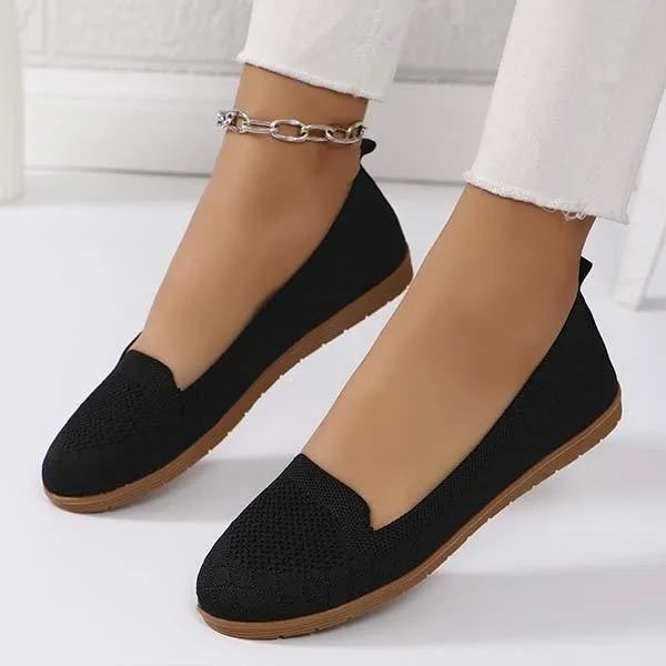 Women's Round Toe Flat Flyknit Shoes 31791779C