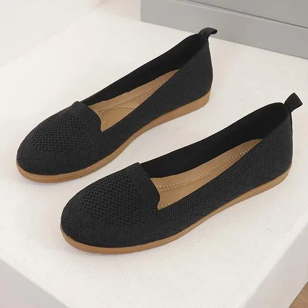 Women's Round Toe Flat Flyknit Shoes 31791779C