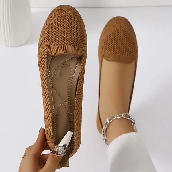 Women's Round Toe Flat Flyknit Shoes 31791779C