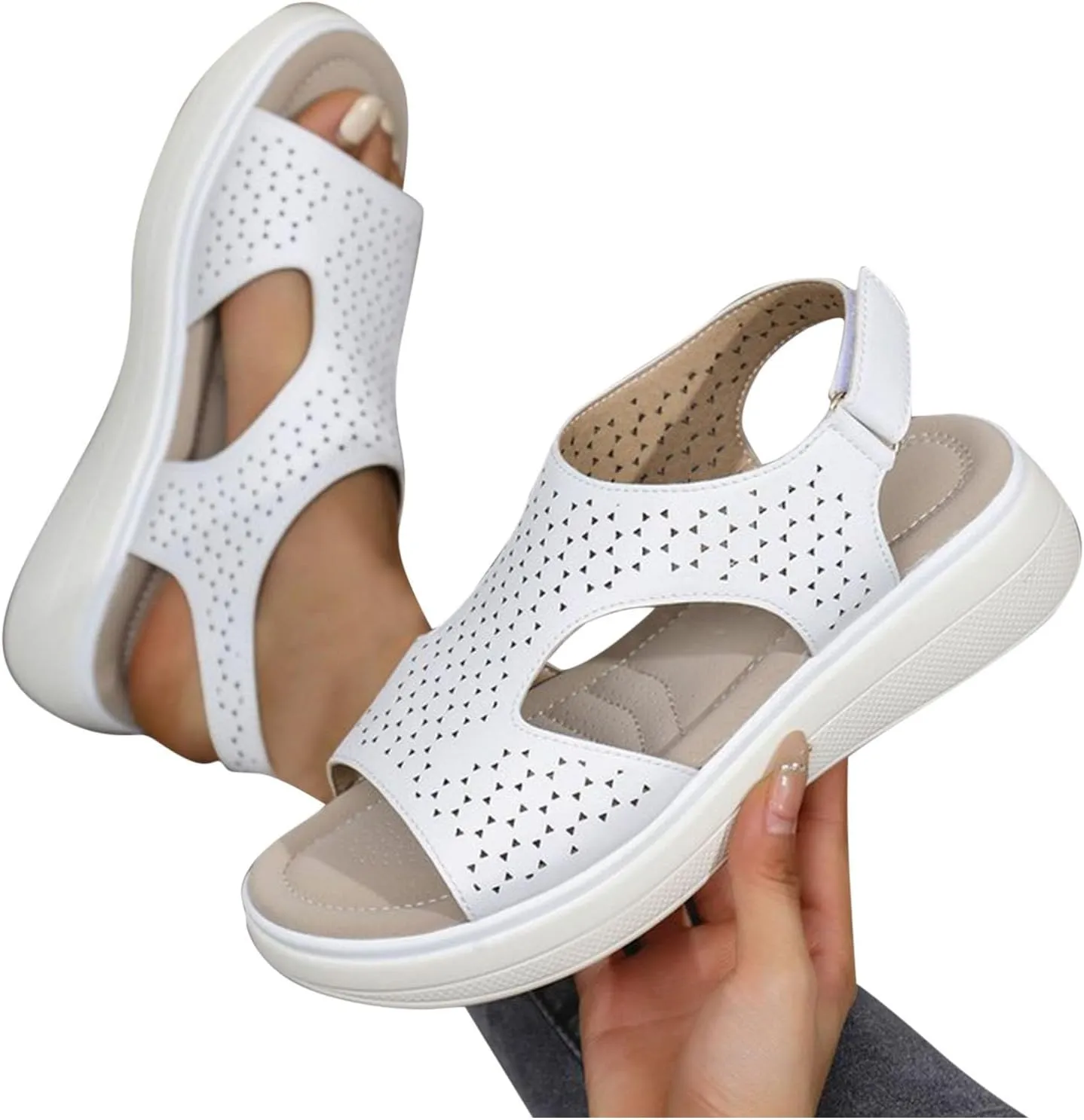 Womens Sandals Summer Platform Sandals for Women Arch Support Beach Sandals Lightweight Comfortable Walking Sandals