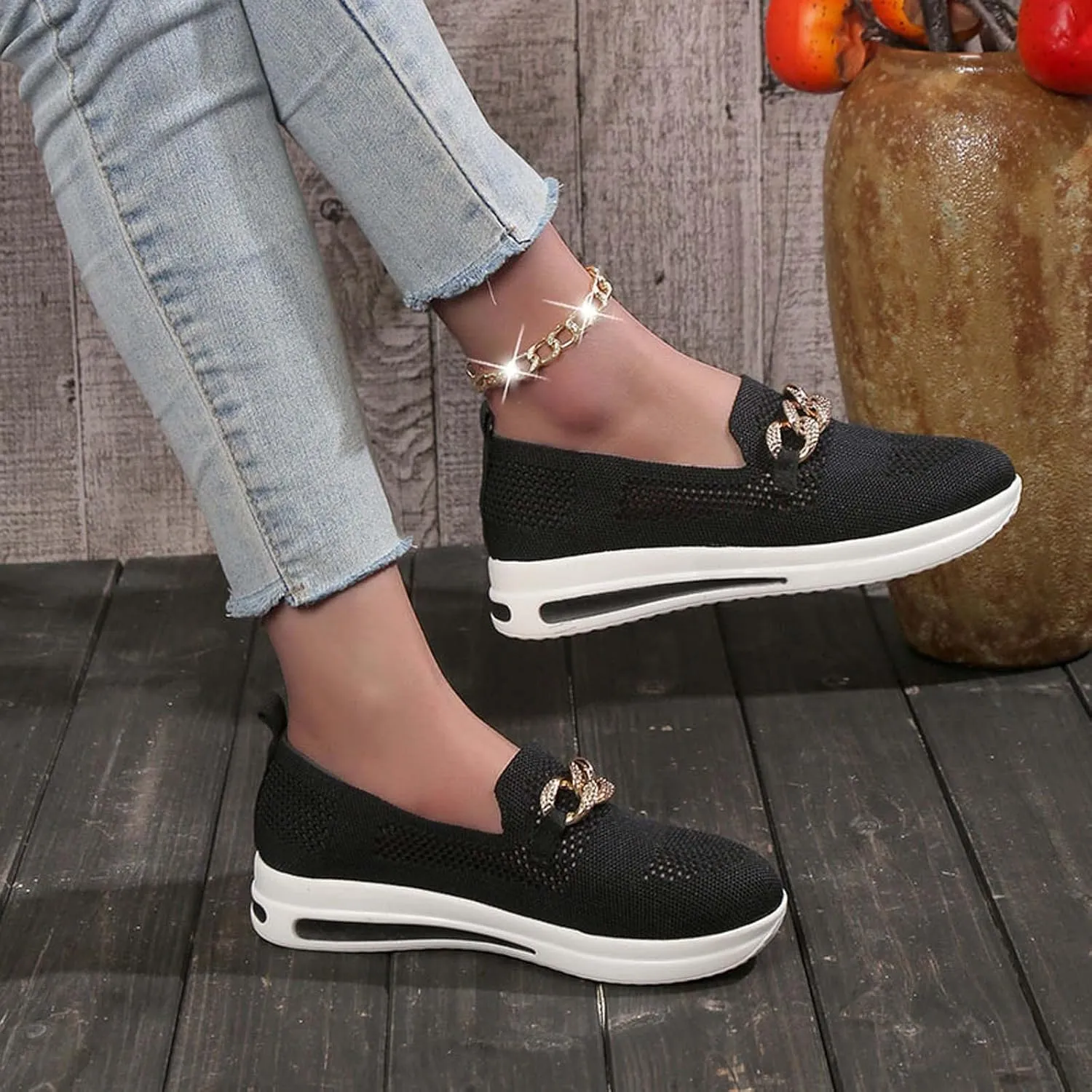 Womens Slip on Sneakers Comfy Orthopedic Shoe Athletic Wide Width Sneaker Arch Support Shoes Casual Running Hiking Workout Footwear