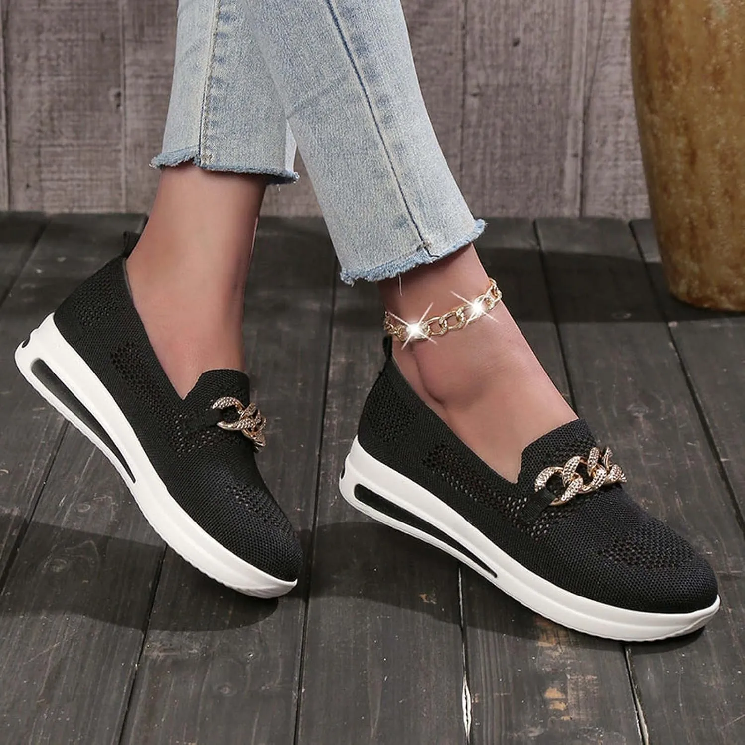 Womens Slip on Sneakers Comfy Orthopedic Shoe Athletic Wide Width Sneaker Arch Support Shoes Casual Running Hiking Workout Footwear