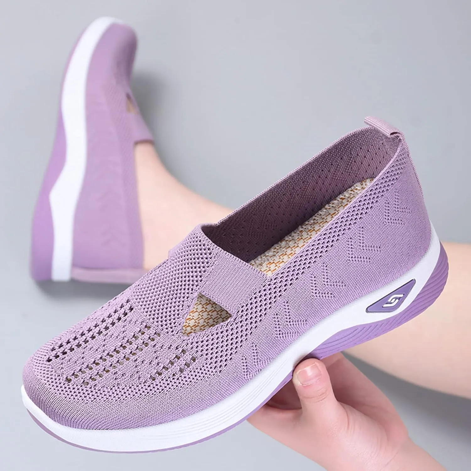 Women's Slip on Sneakers Orthopedic Walking Shoes Lightweight Comfortable Running Shoes Anti-Slip Mesh Shoes Sneakers