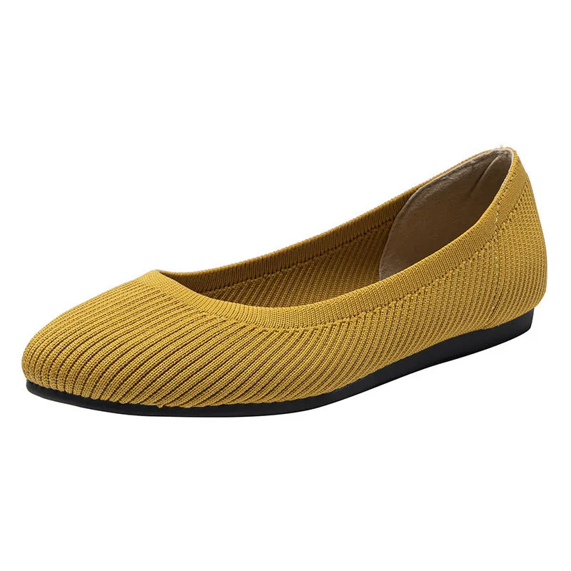 Women’s Solid Color Slip On Flats with Round Toe