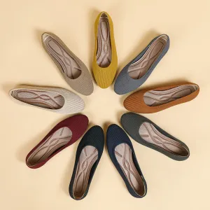 Women’s Solid Color Slip On Flats with Round Toe