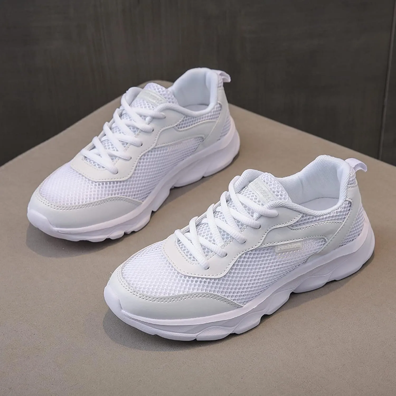 Womens Walking Shoes Mesh Breathable Athletic Sneakers for Women Comfortable Non Slip Lace Up Sports Shoes