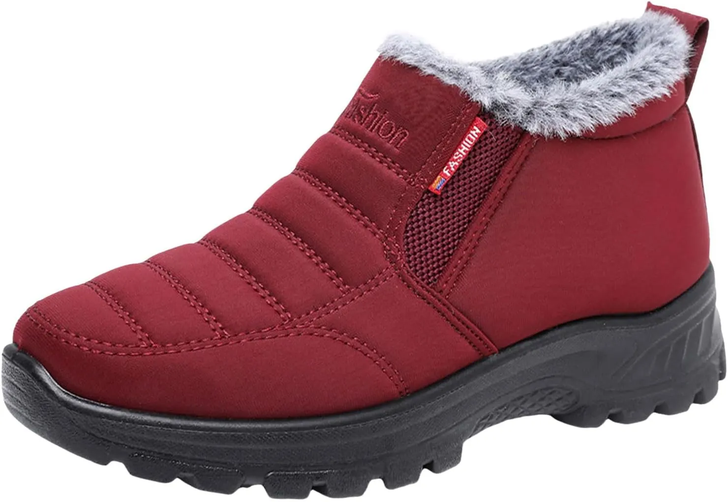 Women's Waterproof Winter Snow Boots Lightweight Warm Faux Fur Lined Mid-Calf Booties Winter No-Slip Hiking Thermal