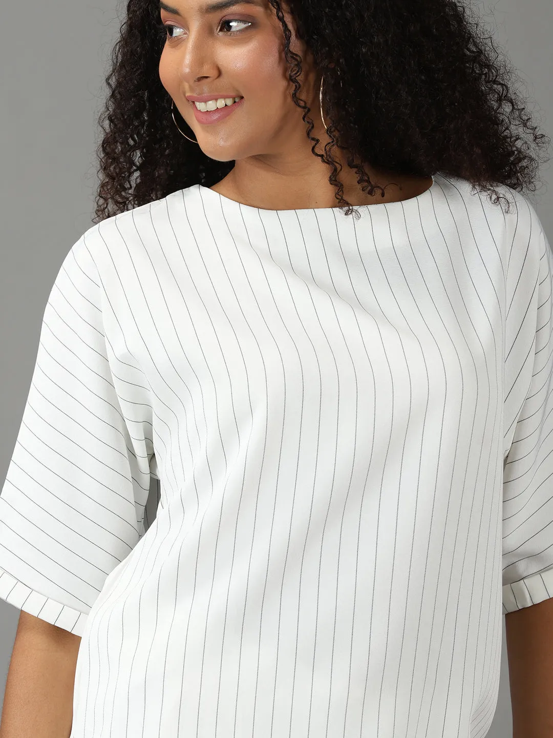 Women's White Striped Co-Ords