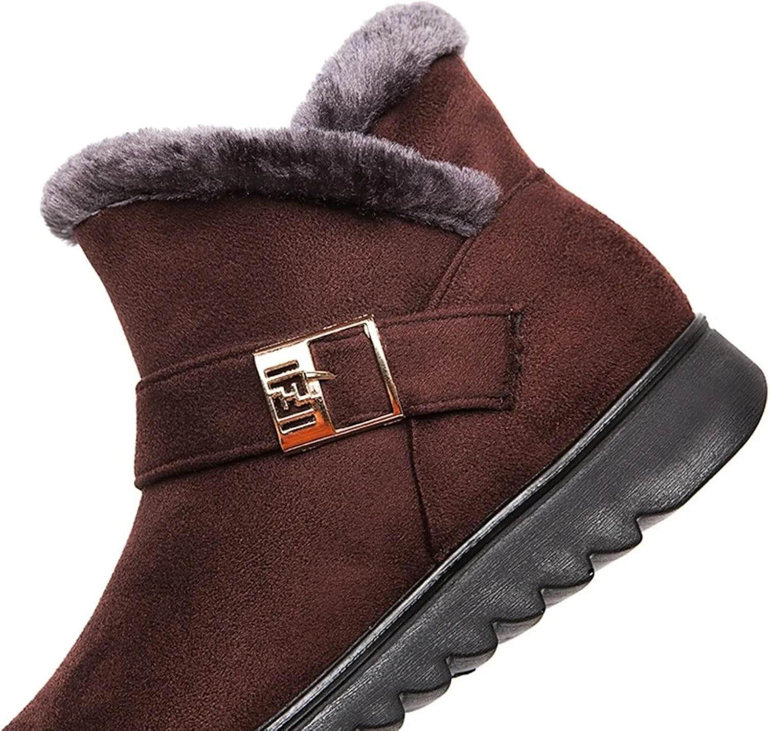 Womens Winter Snow Boots Warm Fuzzy Cold Proof Slip-Ons Casual Shoes Girls Fur Lined Waterproof Lightweight Outdoor Ankle Bootie