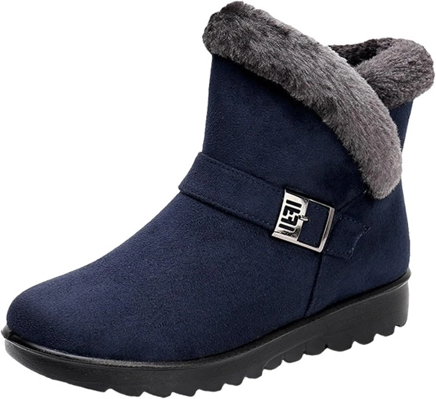 Womens Winter Snow Boots Warm Fuzzy Cold Proof Slip-Ons Casual Shoes Girls Fur Lined Waterproof Lightweight Outdoor Ankle Bootie