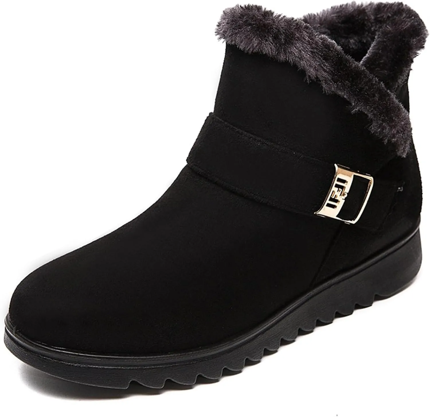 Womens Winter Snow Boots Warm Fuzzy Cold Proof Slip-Ons Casual Shoes Girls Fur Lined Waterproof Lightweight Outdoor Ankle Bootie