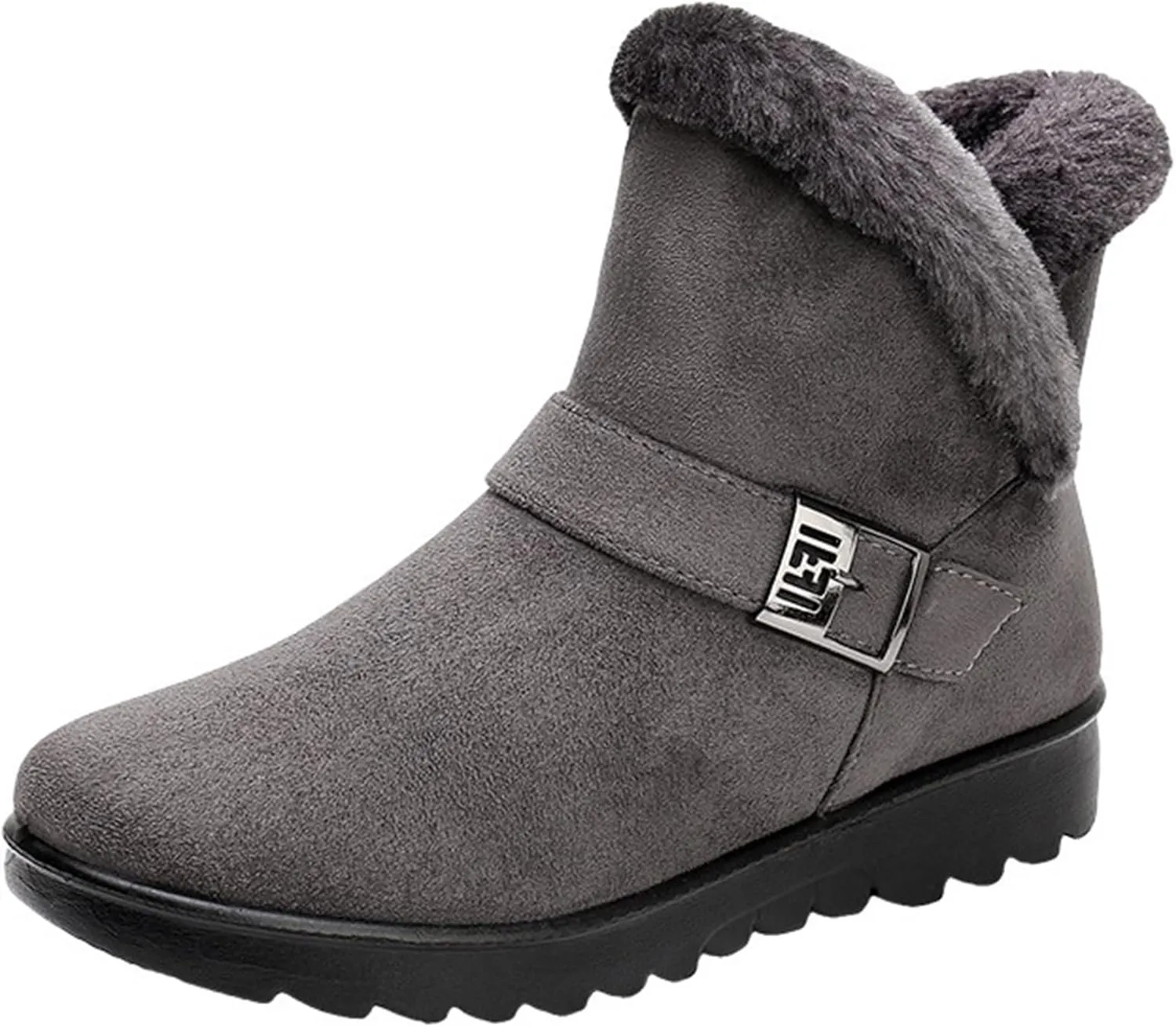Womens Winter Snow Boots Warm Fuzzy Cold Proof Slip-Ons Casual Shoes Girls Fur Lined Waterproof Lightweight Outdoor Ankle Bootie