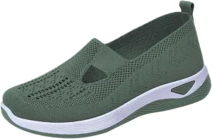 Women's Woven Orthopedic Breathable Soft Shoes Mens Running Shoes Jogging Women Shoes Casual Walking Sneakers Platform Tennis Shoe White Loafers