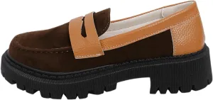 Work Shoes for Women Platform Oxford Shoes Chunky Loafers Comfortable Penny Loafers Dressy Casual Shoes Office Shoes