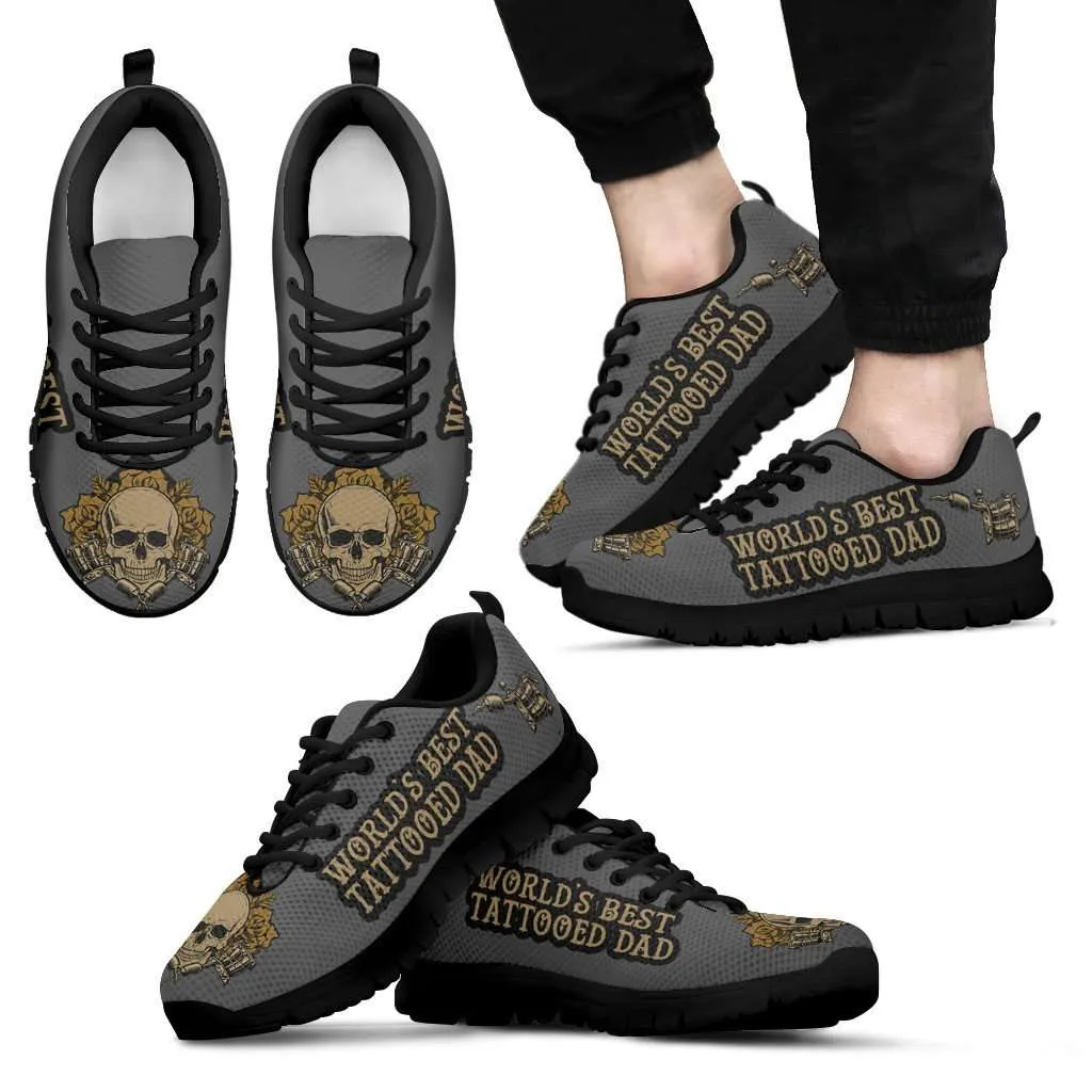 Worlds Best Tattooed Dad - Men's Running Shoes (D)