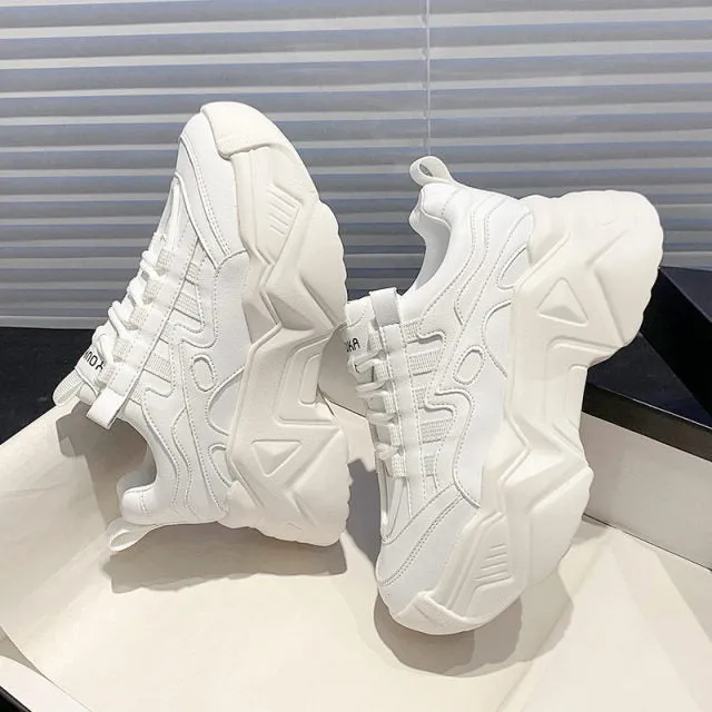 xakxx Women's Dad Shoes Luxury Women Sneakers Fashion White Sports Shoe Mesh Platform Female Footwear Tennis Tenis Con Plataforma
