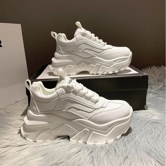 xakxx Women's Dad Shoes Luxury Women Sneakers Fashion White Sports Shoe Mesh Platform Female Footwear Tennis Tenis Con Plataforma