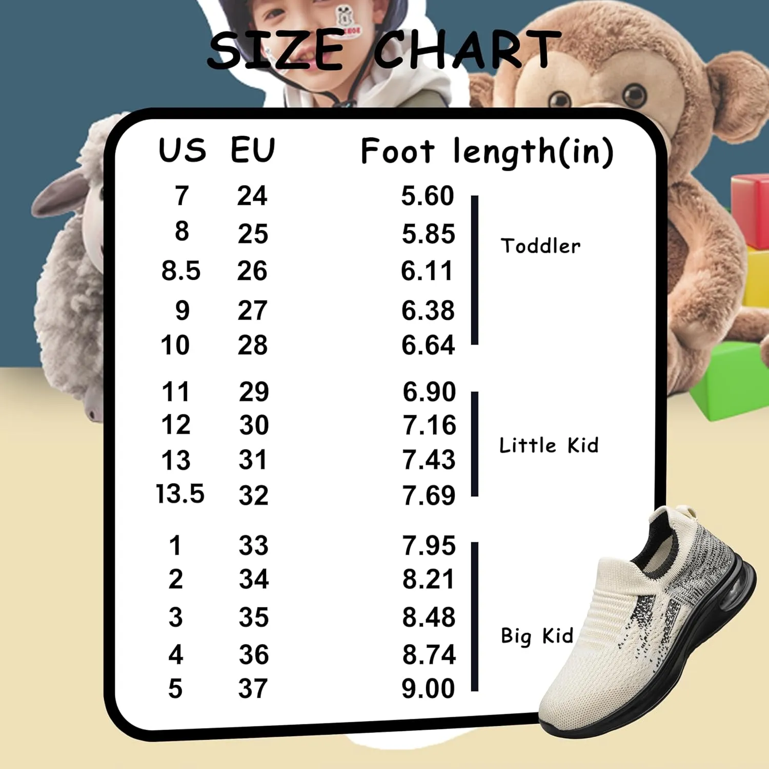 YHOON Kids Sock Shoes Boys Girls Sneakers Athletic Fitness Tennis Walking School Shoes for Toddler/Little Kid/Big Kid