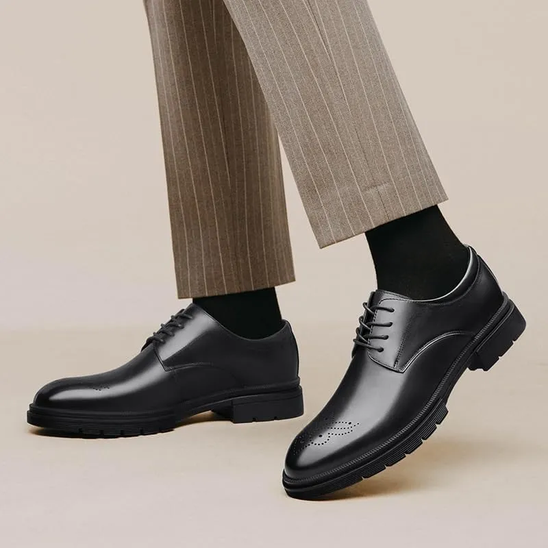 YZABEL Men's Casual Dress Shoes, Pointed Toe Lace-Up Business Oxfords Shoes, Breathable Stylish Lightweight and Comfortable for Daily Commuting Activity
