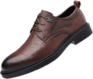 YZABEL Men's Classic Pointed Toe Lace-Up Business Casual Shoes, Stylish Low Top Oxfords Dress Shoes, Lightweight and Comfortable for Formal Business Wedding