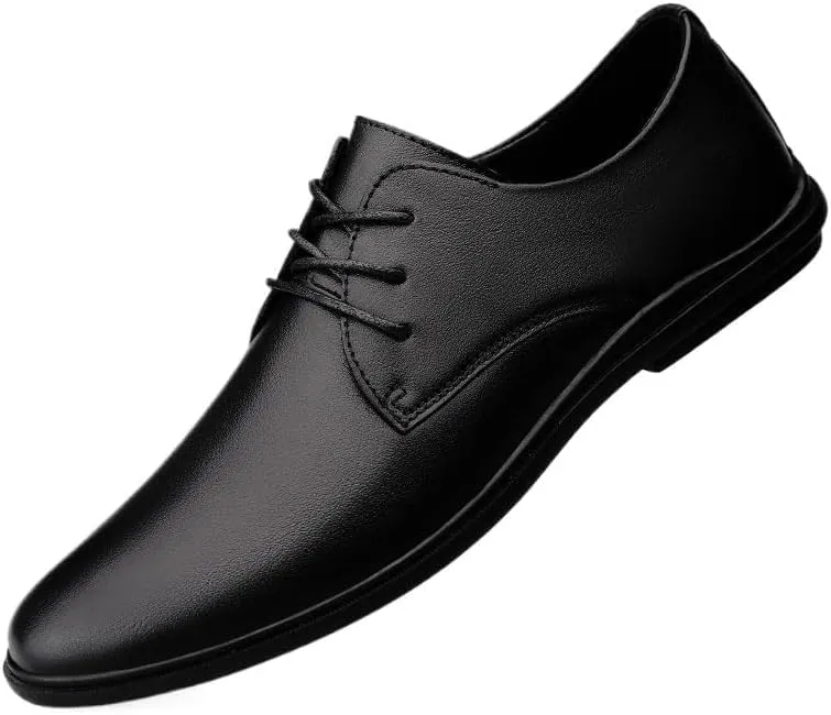 YZABEL Men's Classic Pointed Toe Lace Up Oxford Shoes, Stylish Flat Low Top Business Casual Shoes, Lightweight and Comfortable for Daily Commuting Activity