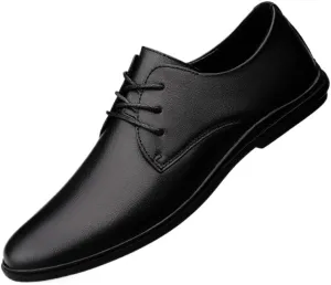 YZABEL Men's Classic Pointed Toe Lace Up Oxford Shoes, Stylish Flat Low Top Business Casual Shoes, Lightweight and Comfortable for Daily Commuting Activity