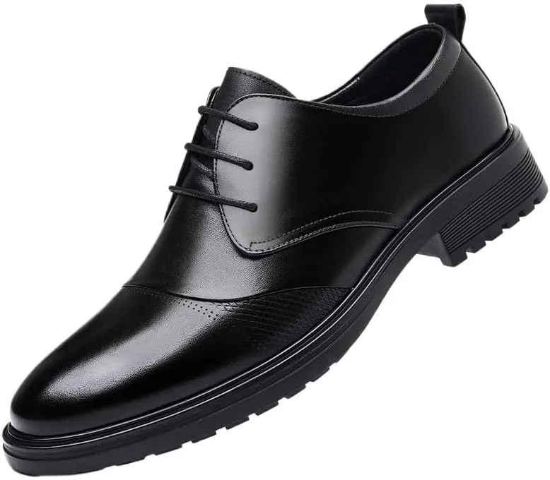 YZABEL Men's Classic Pointed Toe Lace Up Oxford Shoes, Stylish Patent Leather Business Casual Shoes, Rubber Non-Slip for Wedding Thanksgiving Christmas New Year Party Daily Activity