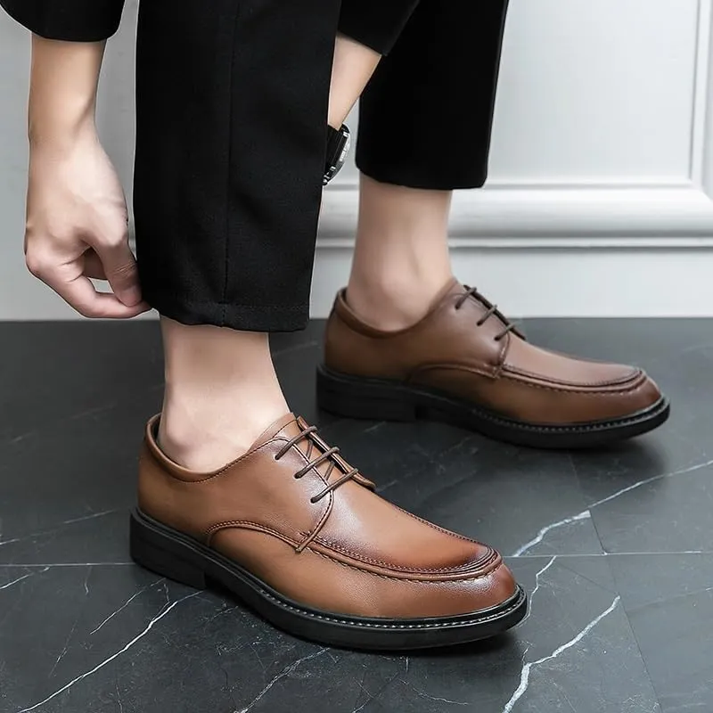 YZABEL Men's Classic Pointed Toe Lace Up Oxford Shoes, Stylish Patent Leather Low Top Business Casual Shoes, Rubber Non-Slip for Formal Business Wedding