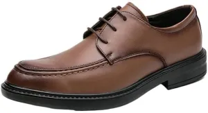 YZABEL Men's Leather Pointed Toe Business Shoes, Lace-Up Breathable Stylish Oxfords Dress Shoes, Lightweight and Comfortable for Wedding Thanksgiving Christmas New Year Party Daily Activity