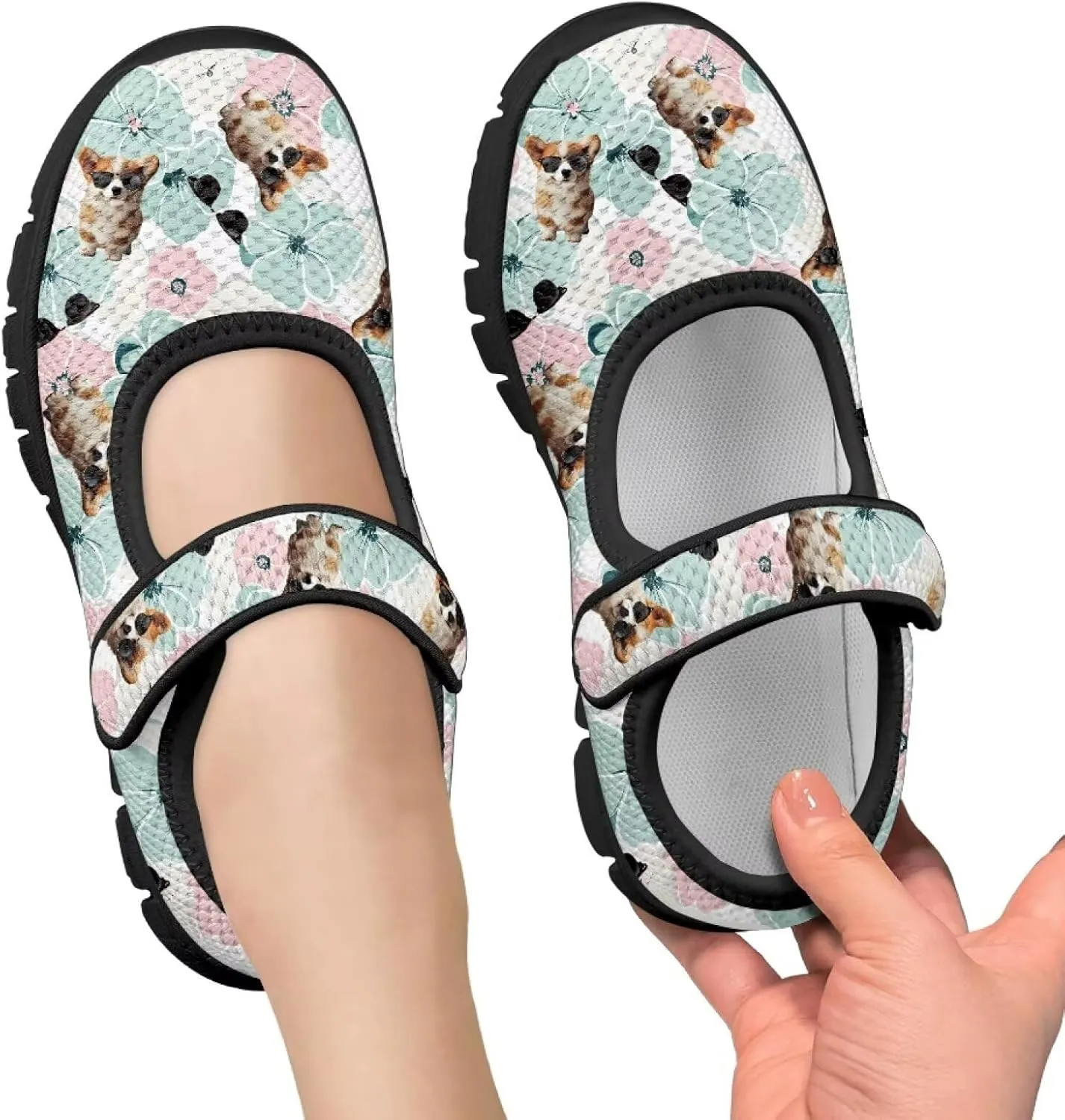 Yzaoxia Girls Mesh Shoes Slip On Sneakers for Kids Hook and Loop Barefoot Shoes Breathable Athletic Walking Running Sport Shoes Flat Tennis Shoes Footwear Loafers Gym School Outdoor