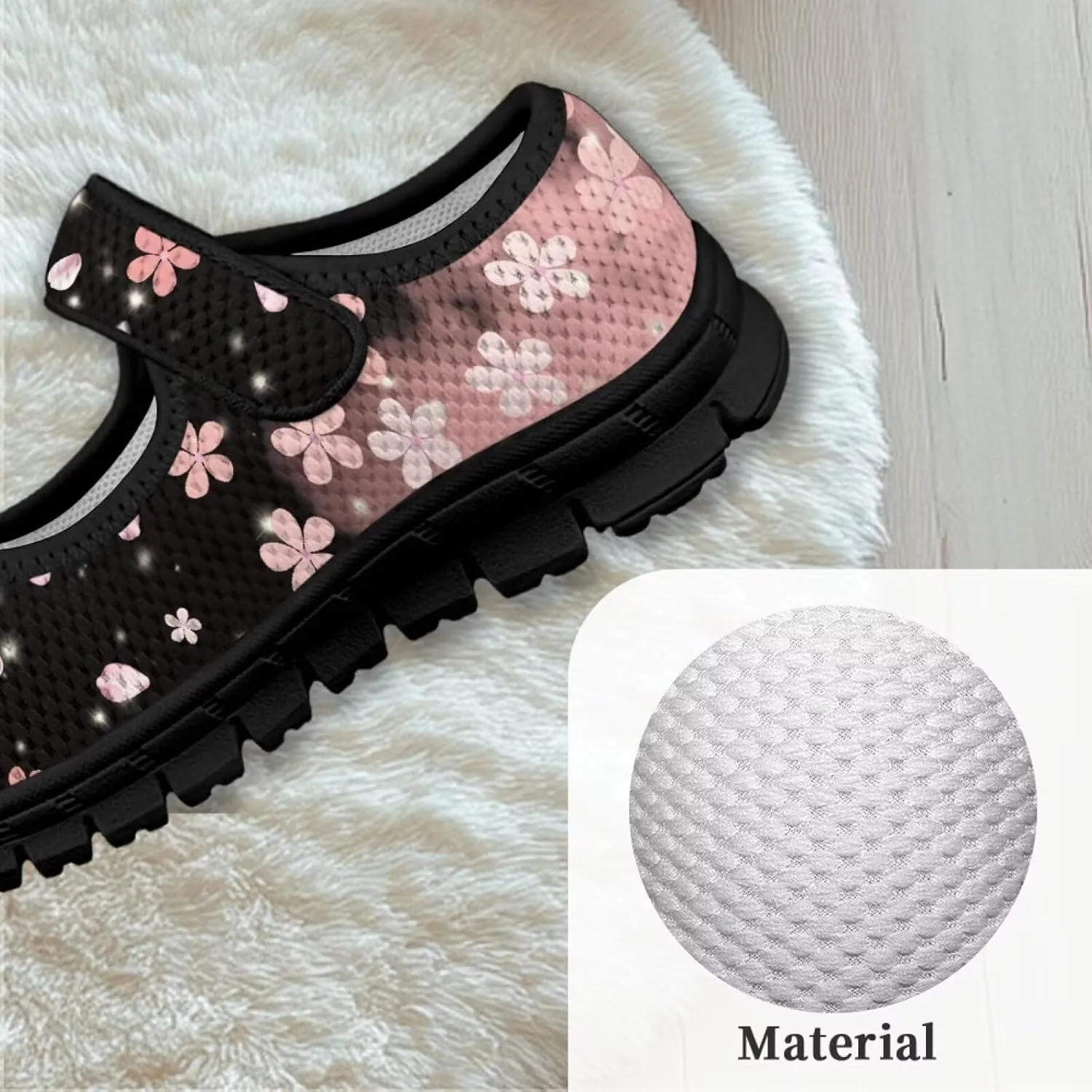 Yzaoxia Girls Mesh Shoes Slip On Sneakers for Kids Hook and Loop Barefoot Shoes Breathable Athletic Walking Running Sport Shoes Flat Tennis Shoes Footwear Loafers Gym School Outdoor